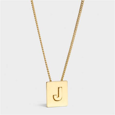 Alphabet J Necklace in Brass with Gold finish 